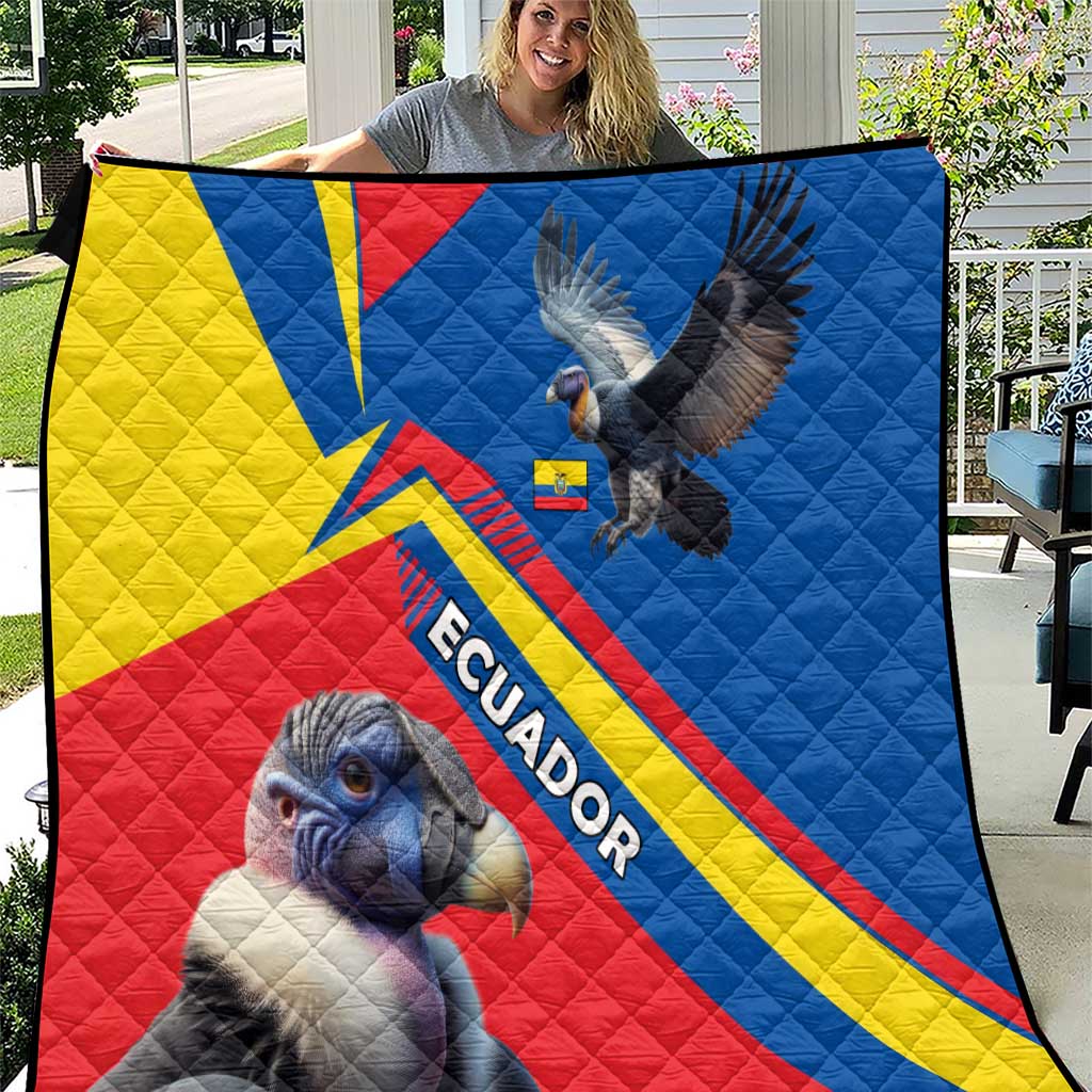 Ecuador Quilt with Andean Condor and Chevron Stripe Design - Wonder Print Shop