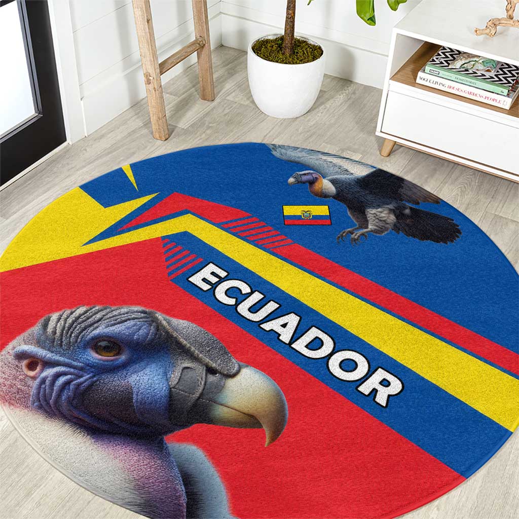 Ecuador Round Carpet with Andean Condor and Chevron Stripe Design - Wonder Print Shop