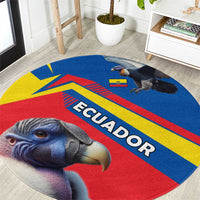 Ecuador Round Carpet with Andean Condor and Chevron Stripe Design - Wonder Print Shop