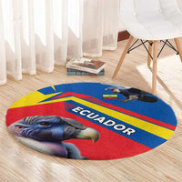 Ecuador Round Carpet with Andean Condor and Chevron Stripe Design - Wonder Print Shop