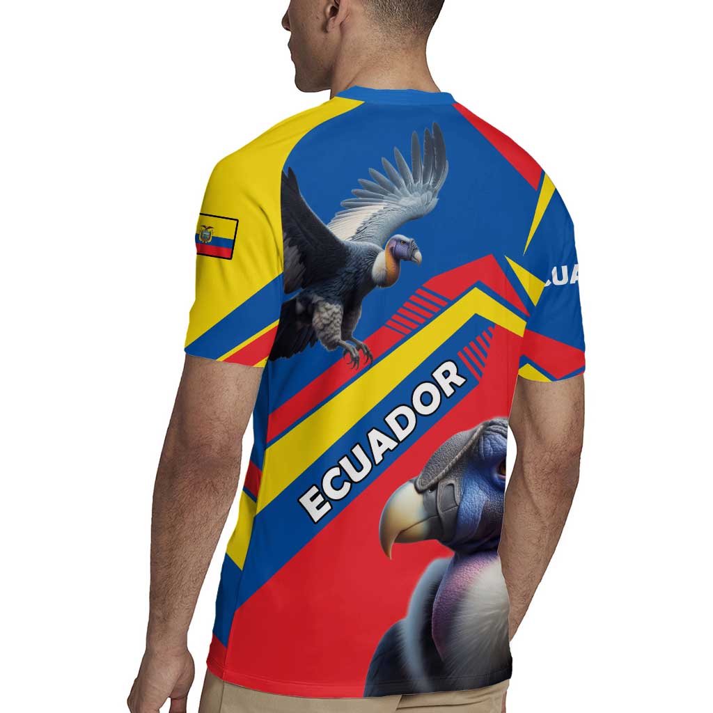 Ecuador Rugby Jersey with Andean Condor and Chevron Stripe Design - Wonder Print Shop