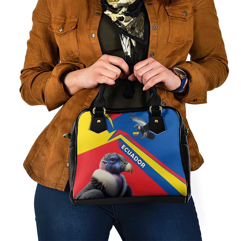 Ecuador Shoulder Handbag with Andean Condor and Chevron Stripe Design - Wonder Print Shop