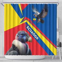 Ecuador Shower Curtain with Andean Condor and Chevron Stripe Design - Wonder Print Shop