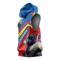 Ecuador Sleeveless Hoodie with Andean Condor and Chevron Stripe Design - Wonder Print Shop