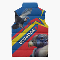 Ecuador Sleeveless Puffer Jacket with Andean Condor and Chevron Stripe Design - Wonder Print Shop