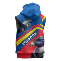 Ecuador Sleeveless Zip Hoodie with Andean Condor and Chevron Stripe Design - Wonder Print Shop