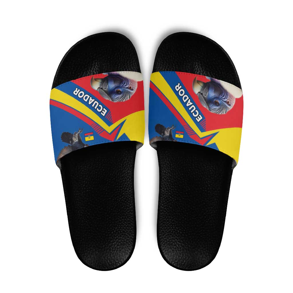 Ecuador Slide Sandals with Andean Condor and Chevron Stripe Design - Wonder Print Shop