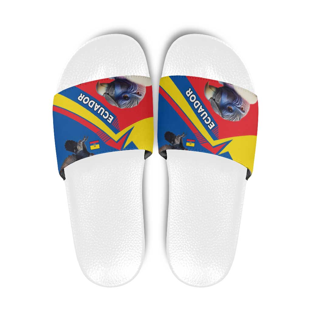 Ecuador Slide Sandals with Andean Condor and Chevron Stripe Design - Wonder Print Shop