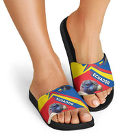 Ecuador Slide Sandals with Andean Condor and Chevron Stripe Design - Wonder Print Shop