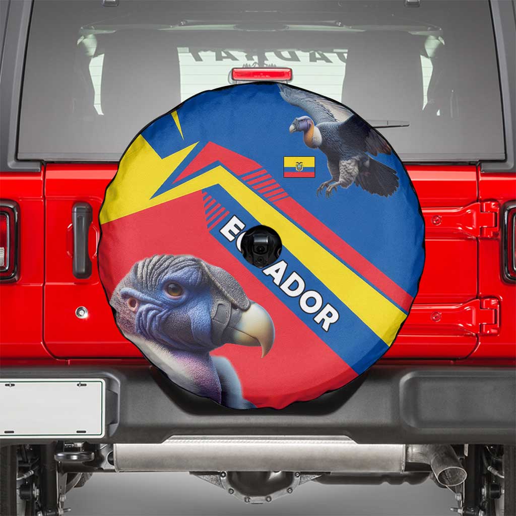 Ecuador Spare Tire Cover with Andean Condor and Chevron Stripe Design - Wonder Print Shop
