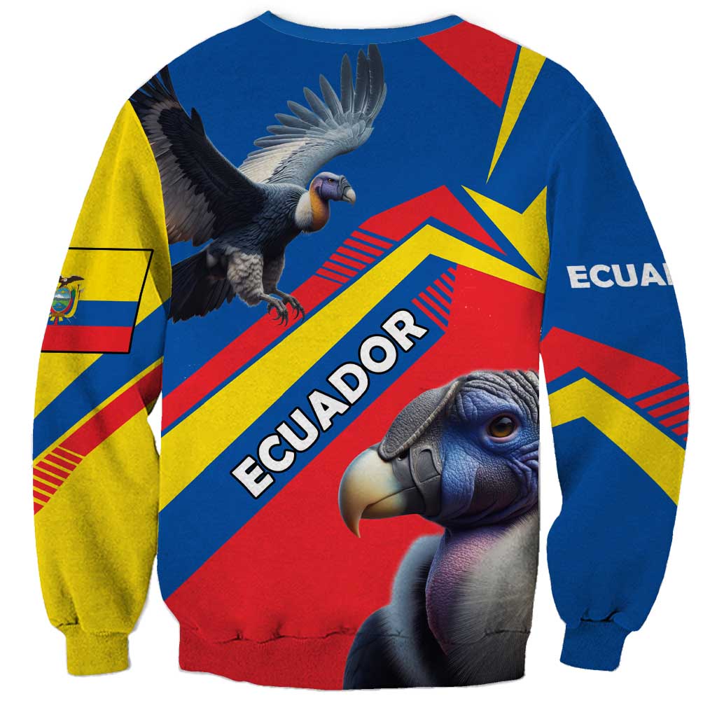 Ecuador Sweatshirt with Andean Condor and Chevron Stripe Design - Wonder Print Shop