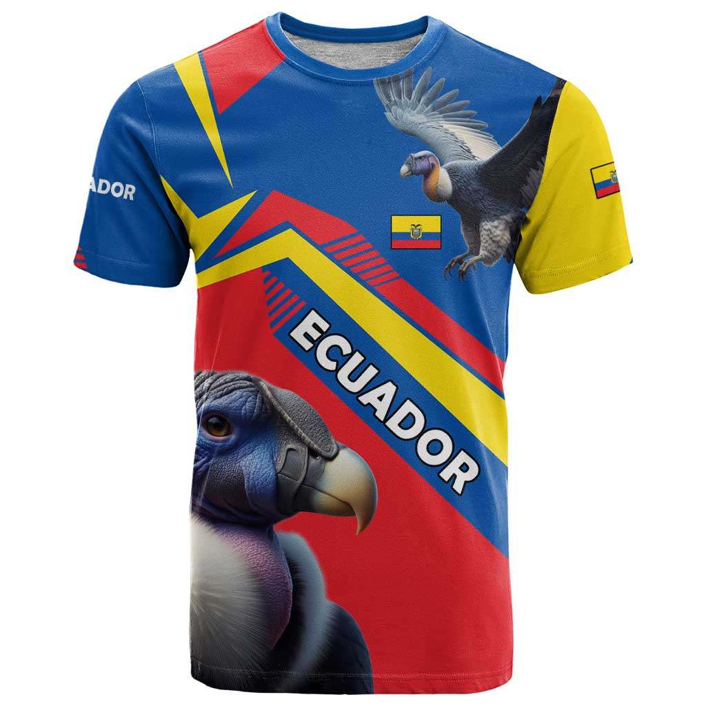 Ecuador T Shirt with Andean Condor and Chevron Stripe Design - Wonder Print Shop