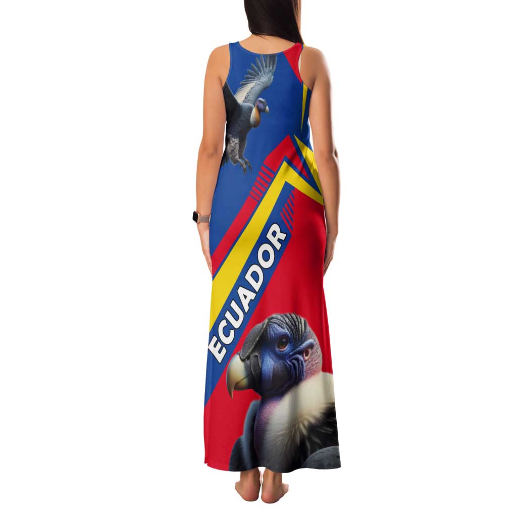 Ecuador Tank Maxi Dress with Andean Condor and Chevron Stripe Design - Wonder Print Shop