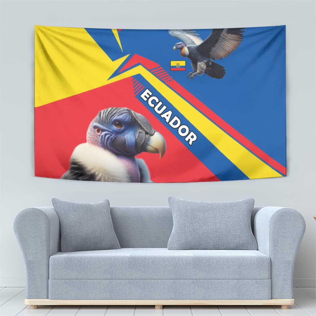 Ecuador Tapestry with Andean Condor and Chevron Stripe Design - Wonder Print Shop