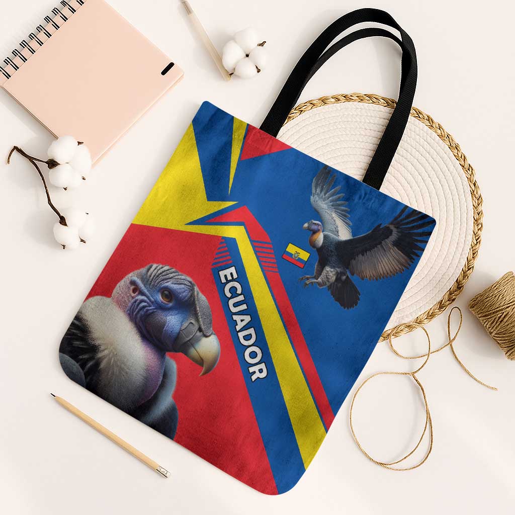 Ecuador Tote Bag with Andean Condor and Chevron Stripe Design - Wonder Print Shop