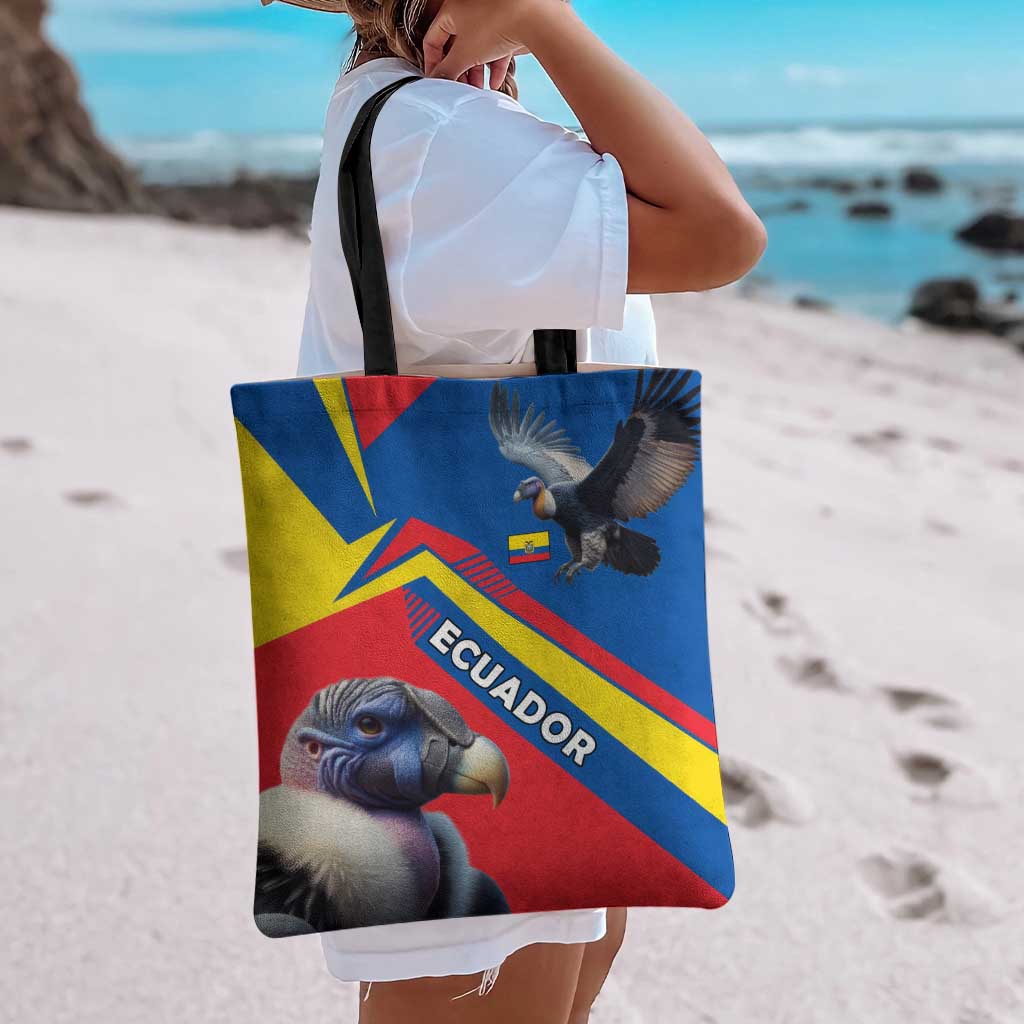 Ecuador Tote Bag with Andean Condor and Chevron Stripe Design - Wonder Print Shop