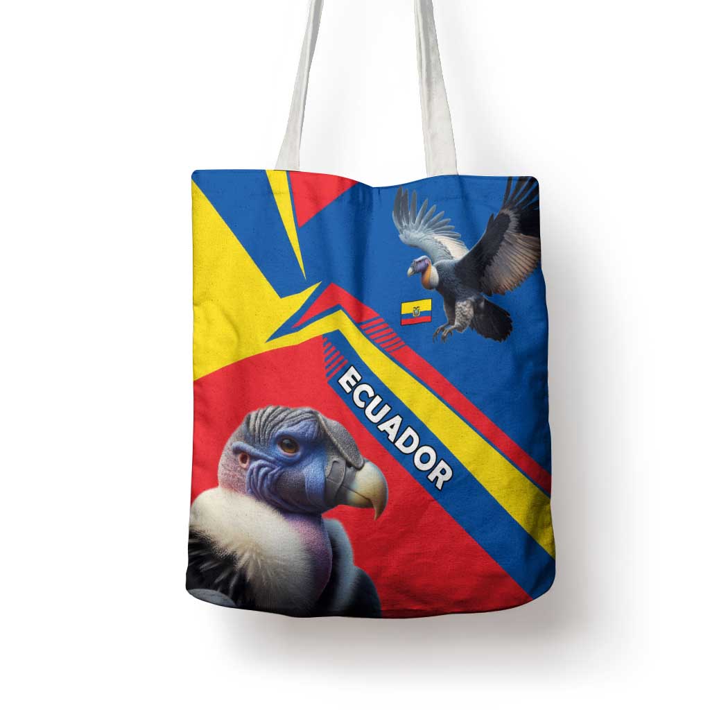 Ecuador Tote Bag with Andean Condor and Chevron Stripe Design - Wonder Print Shop