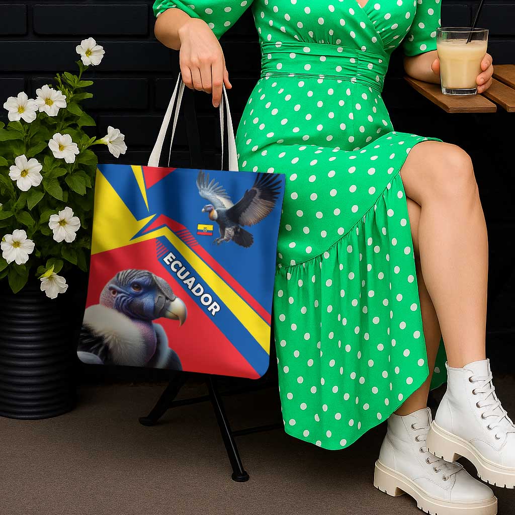Ecuador Tote Bag with Andean Condor and Chevron Stripe Design - Wonder Print Shop