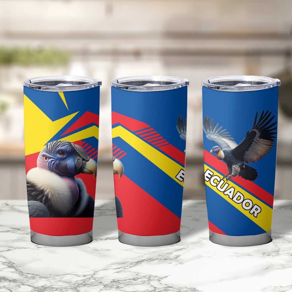 Ecuador Tumbler Cup with Andean Condor and Chevron Stripe Design - Wonder Print Shop