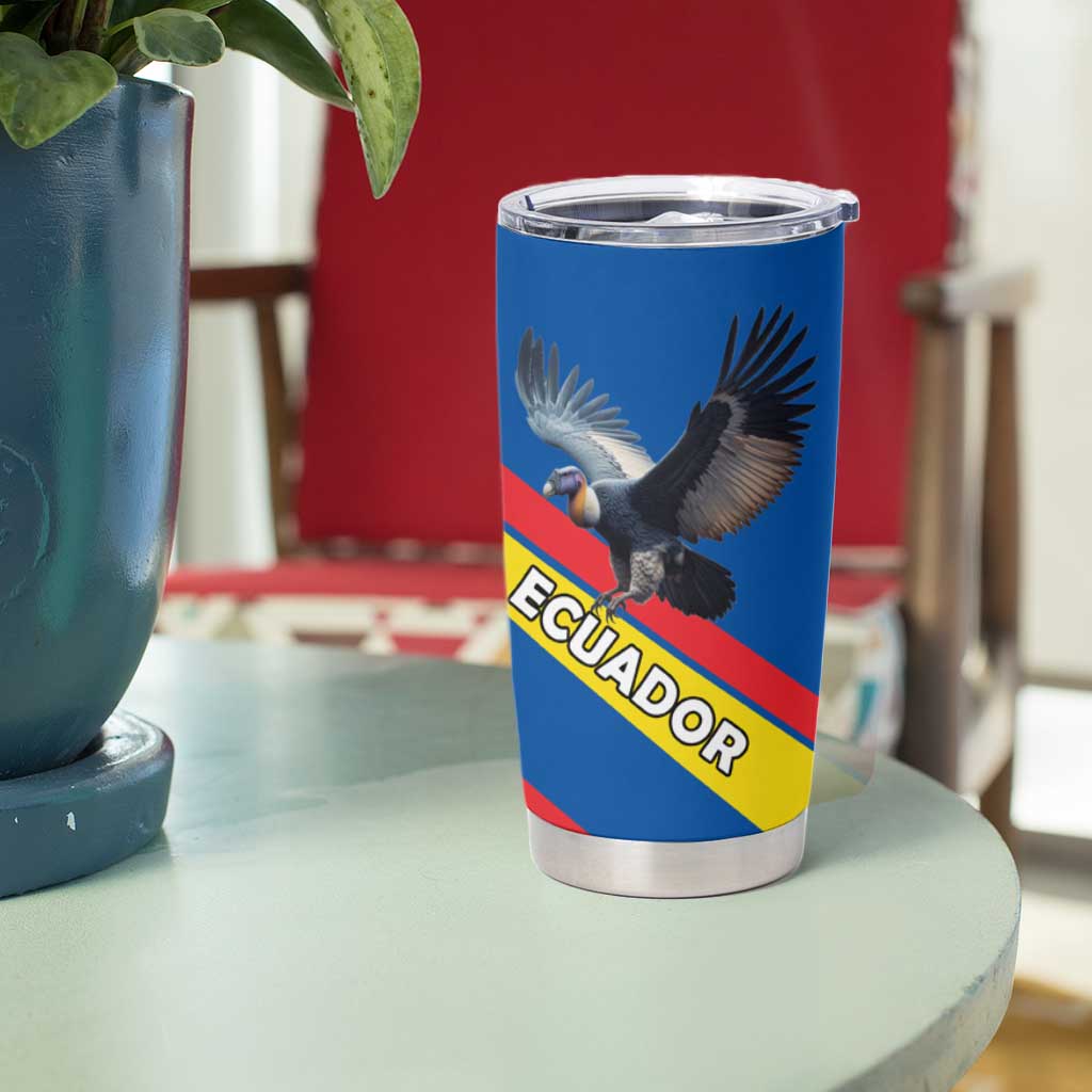 Ecuador Tumbler Cup with Andean Condor and Chevron Stripe Design - Wonder Print Shop
