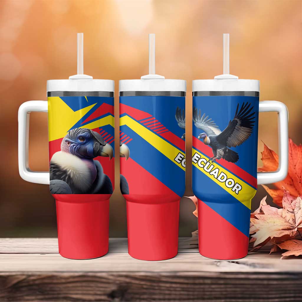 Ecuador Tumbler With Handle with Andean Condor and Chevron Stripe Design - Wonder Print Shop