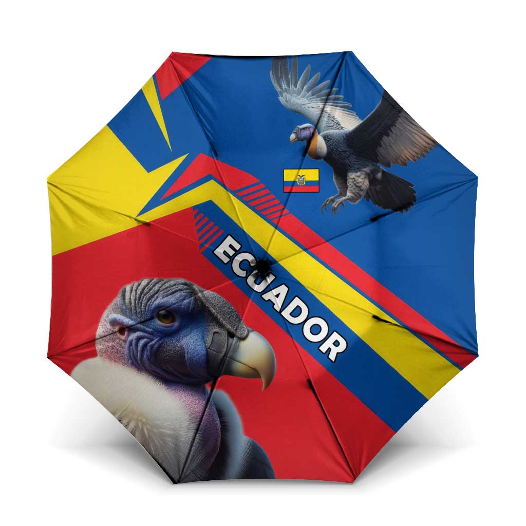 Ecuador Umbrella with Andean Condor and Chevron Stripe Design - Wonder Print Shop