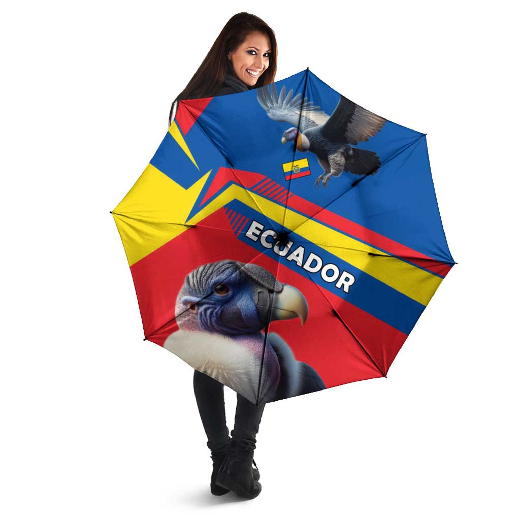 Ecuador Umbrella with Andean Condor and Chevron Stripe Design - Wonder Print Shop