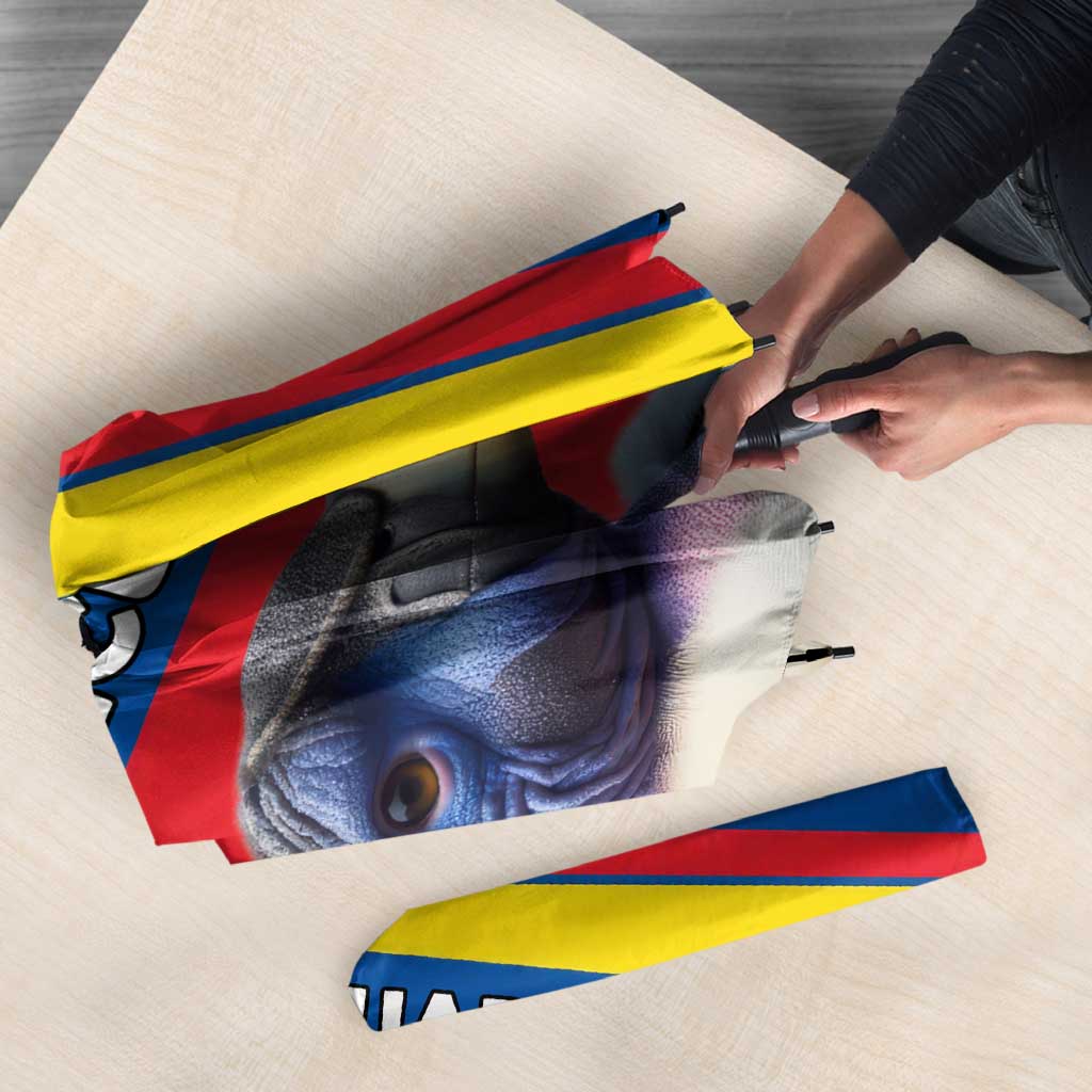 Ecuador Umbrella with Andean Condor and Chevron Stripe Design - Wonder Print Shop