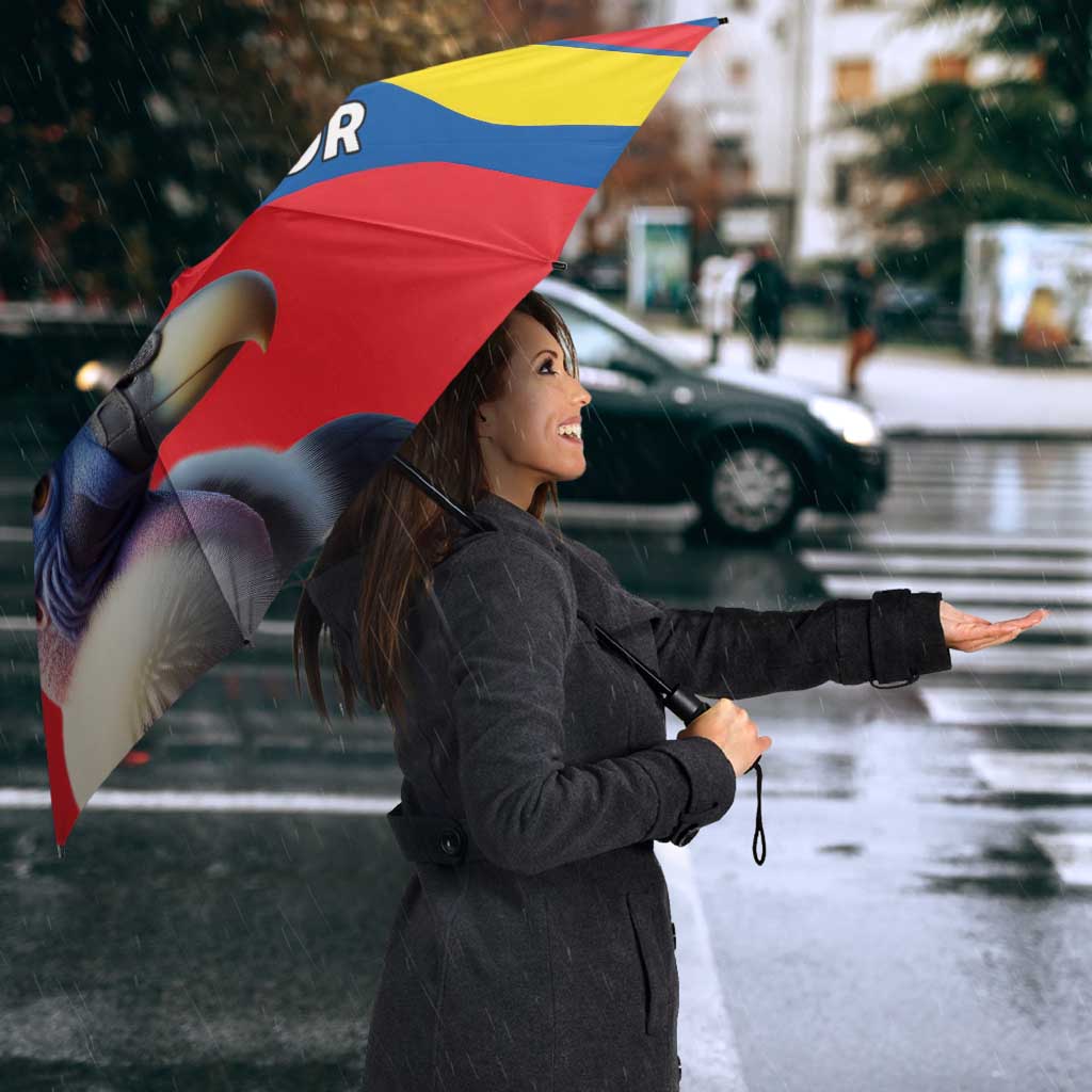 Ecuador Umbrella with Andean Condor and Chevron Stripe Design - Wonder Print Shop