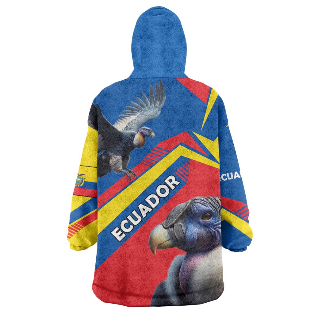 Ecuador Wearable Blanket Hoodie with Andean Condor and Chevron Stripe Design - Wonder Print Shop