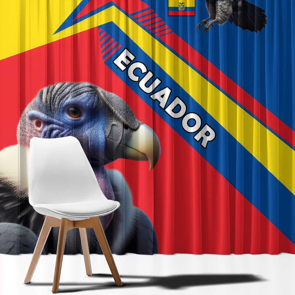 Ecuador Window Curtain with Andean Condor and Chevron Stripe Design - Wonder Print Shop