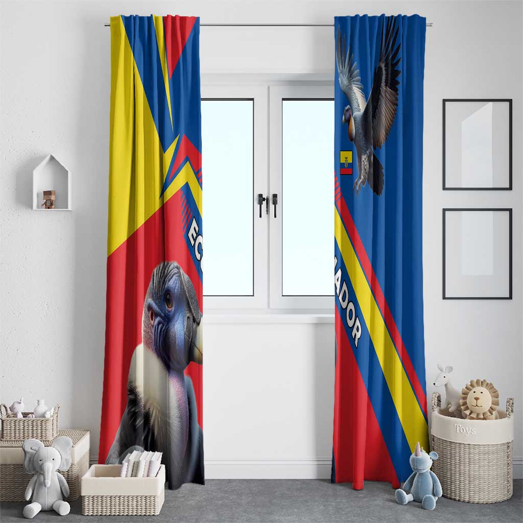 Ecuador Window Curtain with Andean Condor and Chevron Stripe Design - Wonder Print Shop