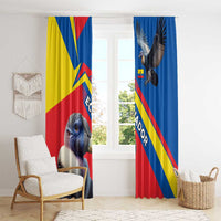 Ecuador Window Curtain with Andean Condor and Chevron Stripe Design - Wonder Print Shop