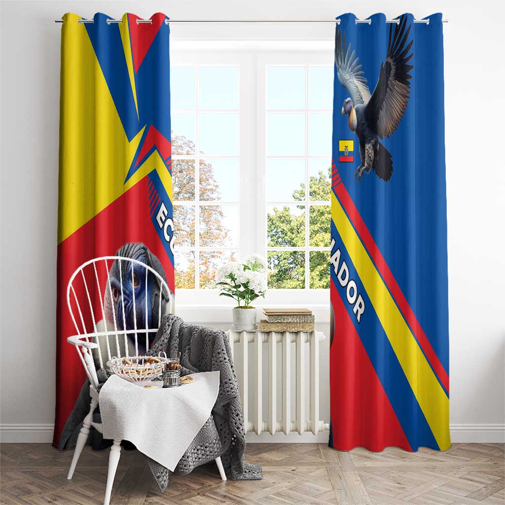 Ecuador Window Curtain with Andean Condor and Chevron Stripe Design - Wonder Print Shop
