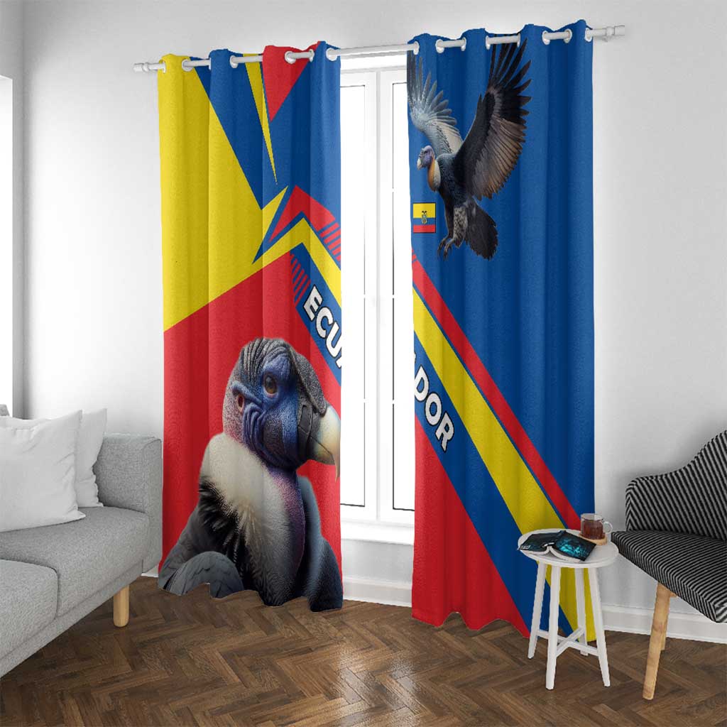 Ecuador Window Curtain with Andean Condor and Chevron Stripe Design - Wonder Print Shop