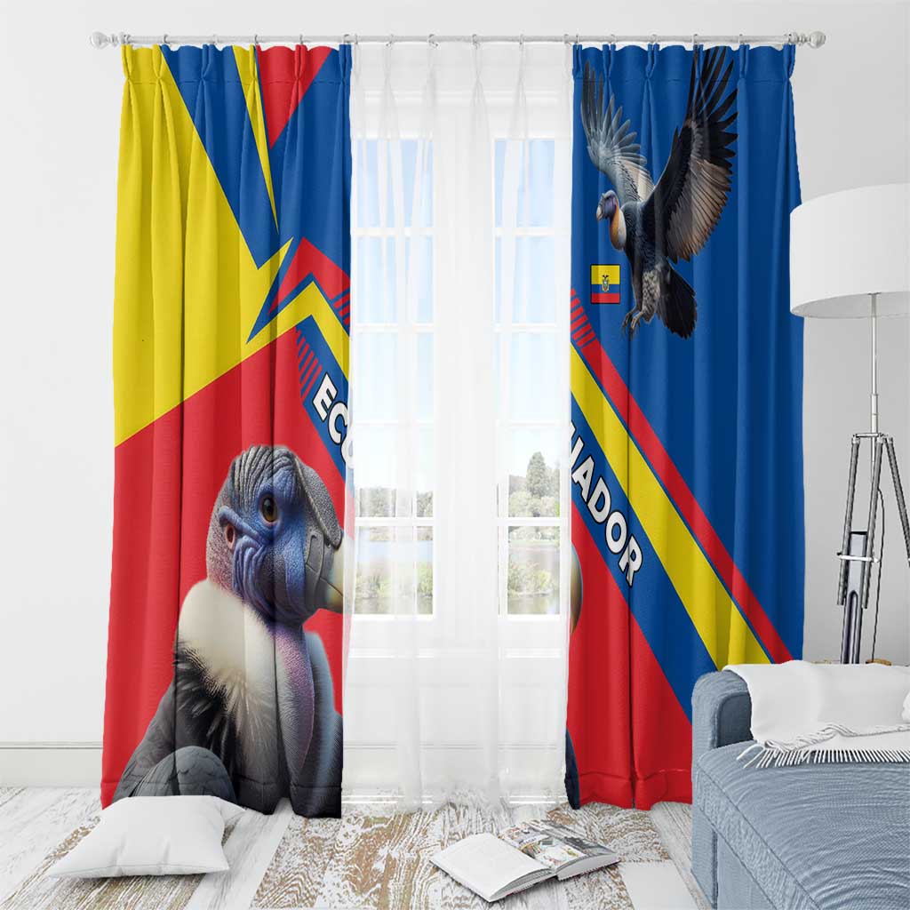 Ecuador Window Curtain with Andean Condor and Chevron Stripe Design - Wonder Print Shop