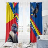 Ecuador Window Curtain with Andean Condor and Chevron Stripe Design - Wonder Print Shop