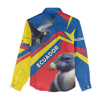 Ecuador Women Casual Shirt with Andean Condor and Chevron Stripe Design - Wonder Print Shop