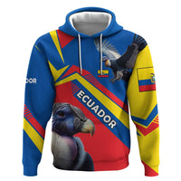 Ecuador Zip Hoodie with Andean Condor and Chevron Stripe Design - Wonder Print Shop