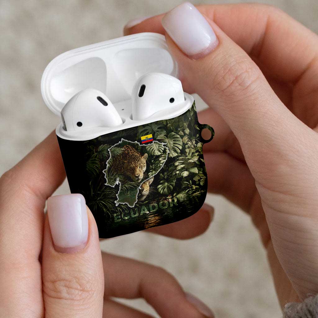 Ecuador AirPods Case with Jaguar Rainforest Map Design - Wonder Print Shop