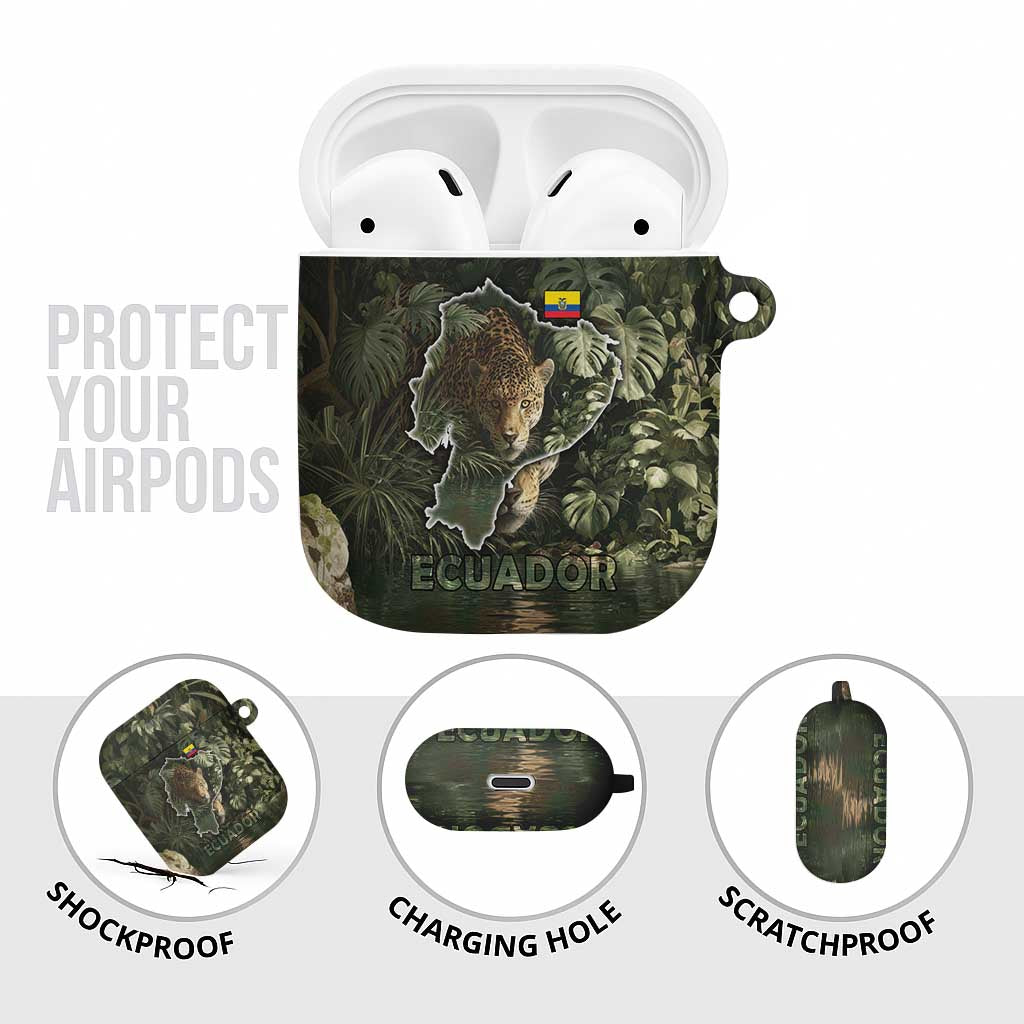 Ecuador AirPods Case with Jaguar Rainforest Map Design - Wonder Print Shop