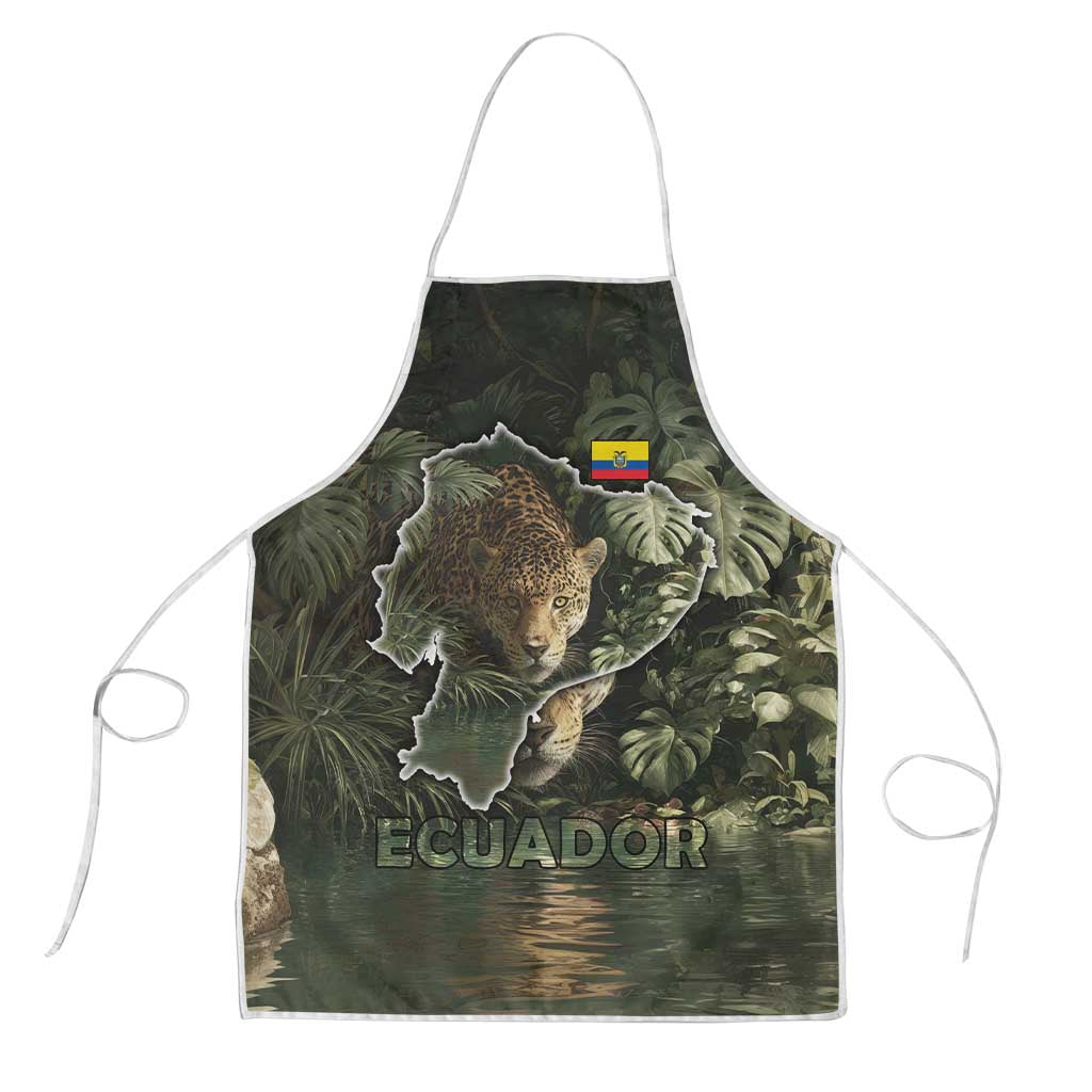 Ecuador Apron with Jaguar Rainforest Map Design - Wonder Print Shop