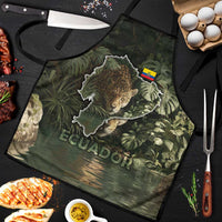 Ecuador Apron with Jaguar Rainforest Map Design - Wonder Print Shop