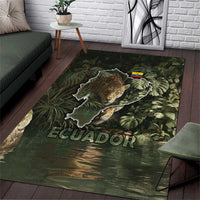 Ecuador Area Rug with Jaguar Rainforest Map Design - Wonder Print Shop