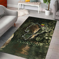 Ecuador Area Rug with Jaguar Rainforest Map Design - Wonder Print Shop