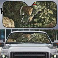 Ecuador Auto Sun Shade with Jaguar Rainforest Map Design - Wonder Print Shop