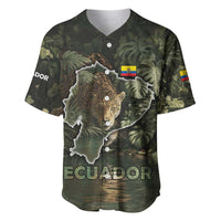 Ecuador Baseball Jersey with Jaguar Rainforest Map Design - Wonder Print Shop