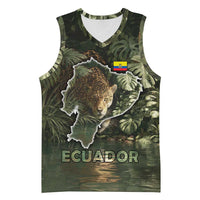 Ecuador Basketball Jersey with Jaguar Rainforest Map Design - Wonder Print Shop