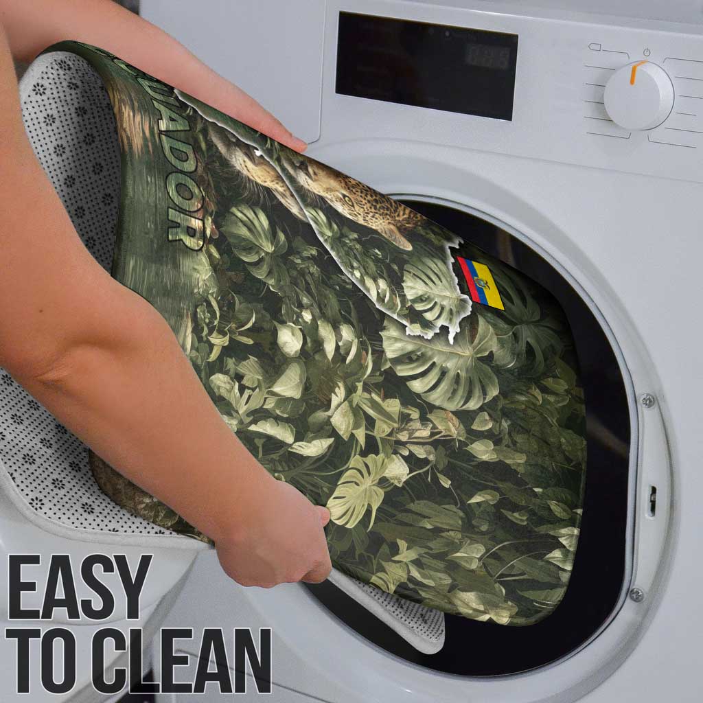 Ecuador Bathroom Set with Jaguar Rainforest Map Design - Wonder Print Shop