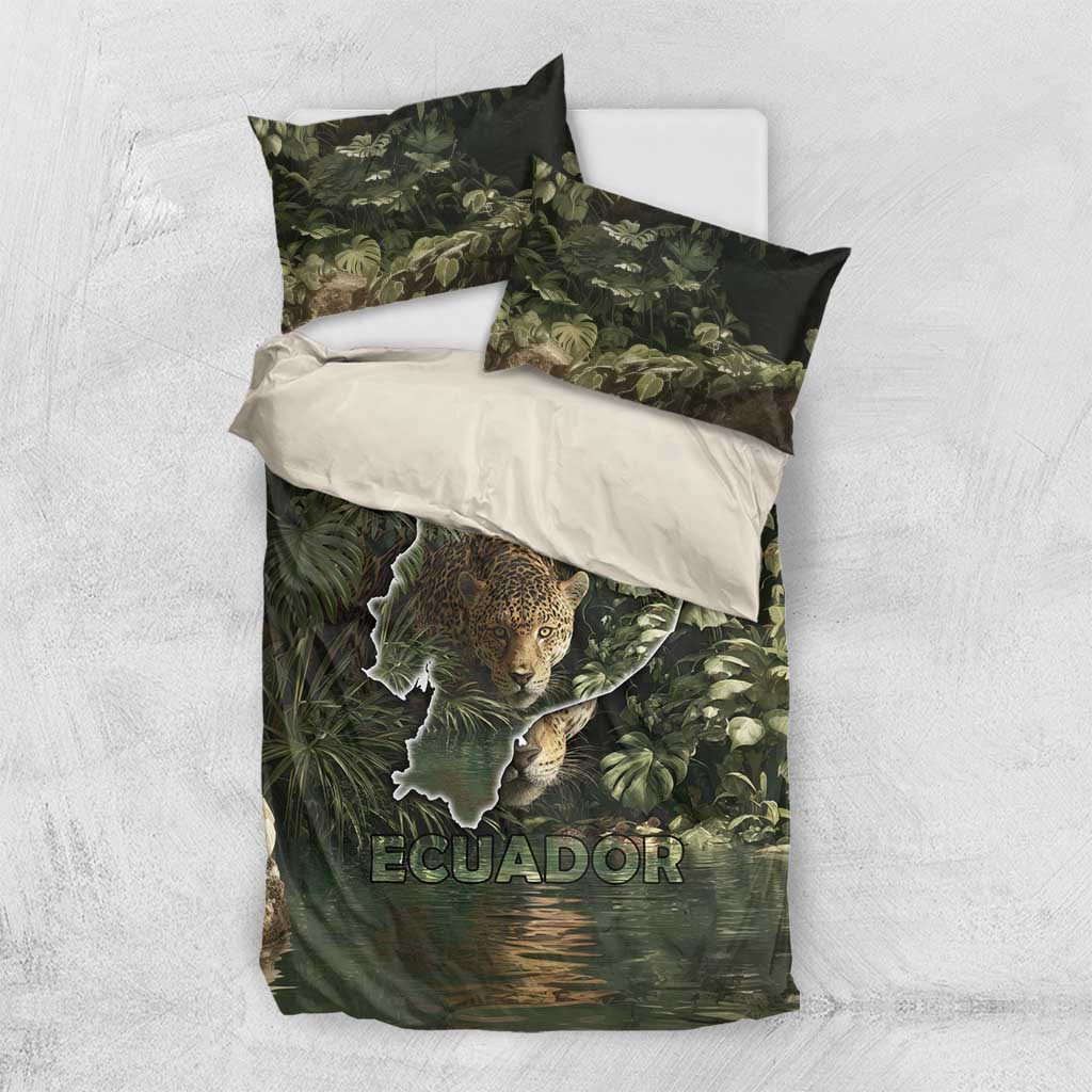 Ecuador Bedding Set with Jaguar Rainforest Map Design - Wonder Print Shop